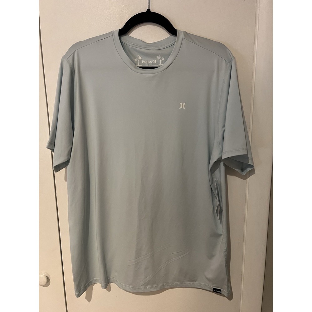 NWT Hurley Men's Icon Hybrid UPF Short Sleeve Tee Size Medium Light Blue